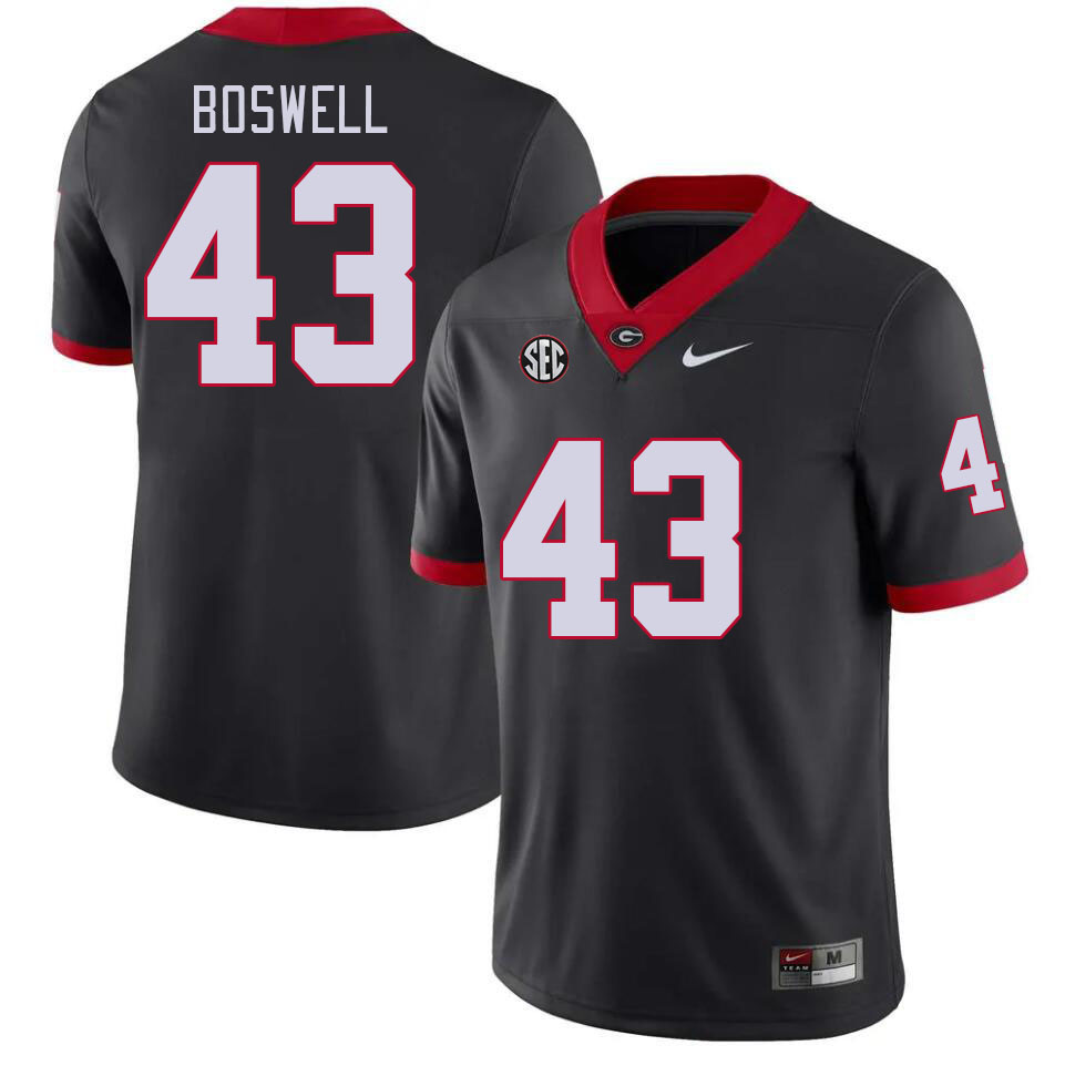 Georgia Bulldogs Men's James Boswell #43 Black Stitched College UGA Football Jersey 23KG012IC